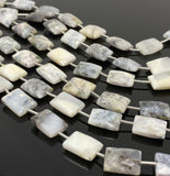 Dendrite Opal Gemstone Beads, Dendritic Opal Beads, Bulk Wholesale Beads, Jewelry Supplies, 13x9mm -15x10mm, 8” Strand