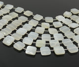 White Moonstone Beads, Gemstone Beads, Jewelry Supplies, Bulk Wholesale Beads, 13.5mm - 14mm