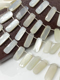 White Moonstone Bar Beads, Gemstone Beads, Jewelry Supplies, Bulk Wholesale Beads, 23x8mm - 24x9mm