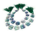 Natural Fluorite Beads, Gemstone Beads, Jewelry Supplies, Wholesale Bulk Beads, 13.5 - 14mm, 8” Strand