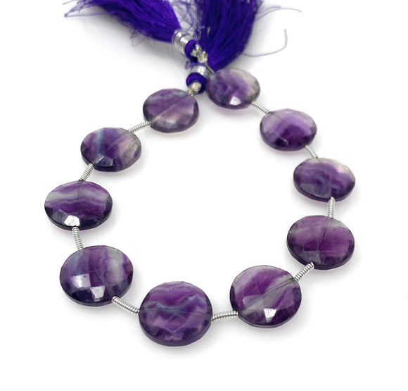 Natural Fluorite Beads, Gemstone Beads, Jewelry Supplies, Wholesale Bulk Beads, 14mm- 14.5mm, 7.5” Strand