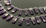 Natural Fluorite Bar Beads, Gemstone Beads, Jewelry Supplies, Wholesale Bulk Beads, 14x10mm - 23x9mm - 25x10mm , 7.5” Strand