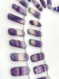 Natural Fluorite Bar Beads, Gemstone Beads, Jewelry Supplies, Wholesale Bulk Beads, 14x10mm - 23x9mm - 25x10mm , 7.5” Strand