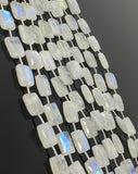 Rainbow Moonstone Beads, Moonstone Briolette Beads, Gemstone Beads, Bulk Wholesale Beads, 14x10mm - 14.5x10.5mm, 8” Strand