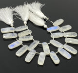 Rainbow Moonstone Beads, Moonstone Bar Briolette Beads, Gemstone Beads, Bulk Wholesale Beads, 23mmx9mm - 25x10mm