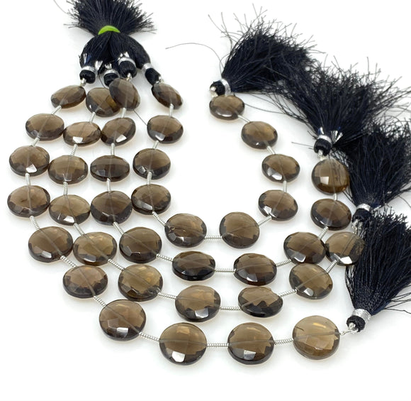 14mm Natural Smoky Quartz Gemstone Beads, Jewelry Supplies, Wholesale Bulk Gemstone Beads