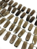 Natural Smoky Quartz Bar Gemstone Beads, Jewelry Supplies, Wholesale Bulk Gemstone Beads, 23x9mm - 25x10mm