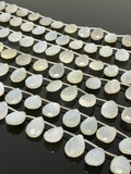 White Moonstone Beads, Gemstone Beads, Jewelry Supplies, Bulk Wholesale Beads, 13x9mm - 15x10mm