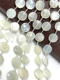 White Moonstone Beads, Gemstone Beads, Jewelry Supplies, Bulk Wholesale Beads, 14mm - 14.5mm