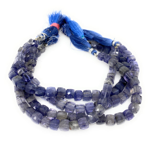 Natural Iolite Beads, Gemstone Beads, 3D Cube Box Beads, Wholesale Bulk Beads, 8