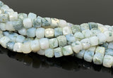 Natural Tree Agate Gemstone Beads, Tree Agate 3D Cube Box Beads, Bulk Wholesale Beads, 8” Strand