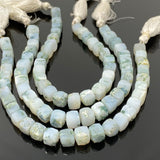 Natural Tree Agate Gemstone Beads, Tree Agate 3D Cube Box Beads, Bulk Wholesale Beads, 8” Strand