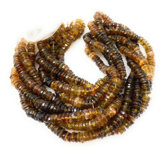 Natural Petro Tourmaline Gemstone Beads, Tourmaline Heishi Beads, Wholesale Bulk Beads, AAA Quality, 5mm - 5.5mm , 13