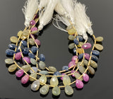 Natural Multi Sapphire Gemstone Beads, Multi Sapphire Beads, Jewelry Supplies, Bulk Wholesale Beads, 7.75” Strand