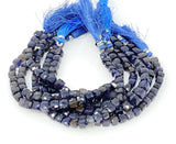 Natural Iolite Beads, Gemstone Beads, 3D Cube Box Beads, Wholesale Bulk Beads, 8" Strand