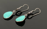 Natural Sleeping Beauty Turquoise Earrings, Pave Diamond Earrings, Victorian Gemstone Earrings, Robin Egg Turquoise, 1.65” x 1.50”