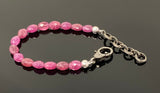Natural Pink Sapphire Gemstone Bracelet, Pave Diamond Adjustable Bracelet, Sapphire Jewelry, September Birthstone Jewelry