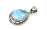 Larimar Pendant, Gemstone Pendant, Bohemian Jewelry, Sterling Silver Pendant, Natural Gemstone Pendant, 1.50” x 0.80”