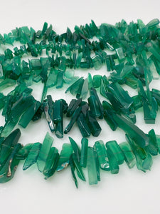 Natural Green Onyx Beads - Rough Polished , Gemstone Beads, Wholesale Beads, Bulk Beads, Jewelry Making for Jewelry Supplies, 8" Strand