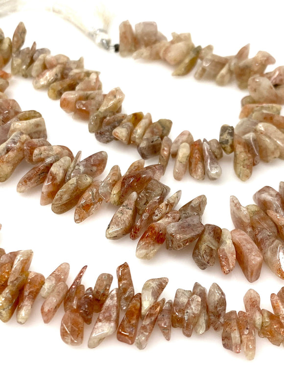 Natural Sunstone Beads - Rough Polished, Gemstone Beads, Jewelry Supplies for Jewelry Making, Wholesale Beads, Bulk Beads, 8