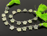 Natural Prehnite Beads, Gemstone Star Beads, Bulk Wholesale Beads, Jewelry Supplies, 10mm - 10.5mm, 5” Strand/ 10 Beads