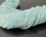 Aquamarine Gemstone Beads, Wholesale Beads, Jewelry Supplies, Wholesale Bulk Beads, AAA Quality, 3mm - 3.5mm , 13.5” Strand