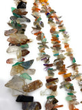 Natural Multi Gemstone Beads, Rough Polished Uncut Beads, Gemstone Beads, Jewelry Supplies, Wholesale Bulk Beads, 8" Strand
