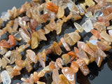 Natural Multi Moonstone Beads, Rough Polished Beads, Gemstone Beads, Jewelry Supplies, Wholesale Bulk Beads, , 8" Strand