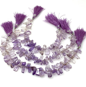 Natural Amethyst Gemstone Beads - Rough Polished , Jewelry Supplies for Jewelry Making, Wholesale Gemstone Beads, 8" Strand