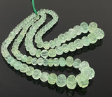 16” Natural Fluorite Gemstone Beads, Green Fluorite Carved Melon Pumpkin Beads, Jewelry Supplies, Wholesale Bulk Beads,