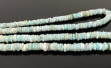 16” Natural Larimar Heishi Beads, Larimar Gemstone Beads, Bulk Wholesale Beads, Tyre Beads AA Grade