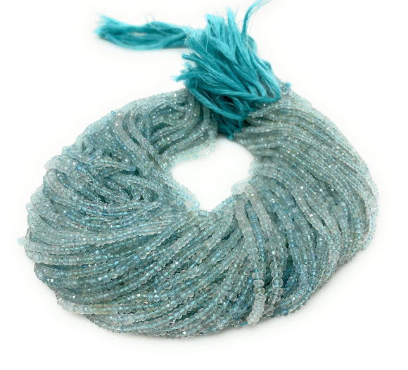 Aquamarine Gemstone Beads, Wholesale Beads, Jewelry Supplies, Wholesale Bulk Beads, AAA Quality, 3mm - 3.5mm , 13.5” Strand