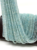 Aquamarine Gemstone Beads, Wholesale Beads, Jewelry Supplies, Wholesale Bulk Beads, AAA Quality, 3mm - 3.5mm , 13.5” Strand