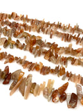 Natural Peach Moonstone Beads, Rough Polished Gemstone Beads, Jewelry Supplies for Jewelry Making, Wholesale Beads, 8"Strand