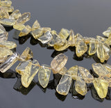 Natural Lemon Quartz Beads, Rough Polished Gemstone Beads, Jewelry Supplies, Lemon Quartz Beads, Wholesale Bulk Beads, 12- 20mm, 8" Strand