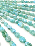 Larimar Beads, Gemstone Beads, Genuine Dominican Republic Larimar Beads - AAA Quality, JewelrySupplies, 8x7mm - 16x11mm