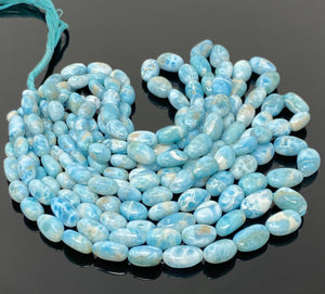 Larimar Beads, Gemstone Beads, Genuine Dominican Republic Larimar Beads - AAA+ Quality, Jewelry Supplies, Healing Crystal, 10x7mm- 18x11mm