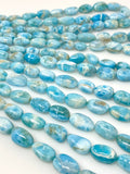 Larimar Beads, Gemstone Beads, Genuine Dominican Republic Larimar Beads - AAA+ Quality, Jewelry Supplies, Healing Crystal, 10x7mm- 18x11mm