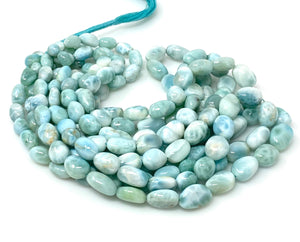 Larimar Beads, Gemstone Beads, Genuine Dominican Republic Larimar Beads - AAA Quality, JewelrySupplies, 8x6mm - 16x11mm