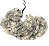 16" Natural Black Rutile Heishi Beads, Tyre Shape Gemstone Beads, Jewelry Supplies, Wholesale Beads, Bulk Beads, AAA Quality