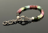 Genuine Multi Tourmaline Gemstone Bracelet, Pave Diamond Adjustable Bracelet, Tourmaline Jewelry, Gifts for Her