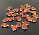 5 Pcs / 10Pcs Natural Carnelian Gemstone Charms, Silver Plated Charms , Wholesale Jewelry Findings, Jewelry Supplies