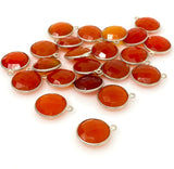 10Pcs/12 Pcs Natural Carnelian Gemstone Charms, Silver Plated Charms , Wholesale Jewelry Findings, Jewelry Supplies, 19x16mm