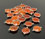 5 Pcs /10 Pcs Natural Carnelian Gemstone Connectors, Silver Plated Connectors , Wholesale Jewelry Findings, Jewelry Supplies, 22x15.75mm
