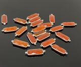 9 Pcs /10 Pcs Natural Carnelian Gemstone Connectors, Silver Plated Connectors , Wholesale Jewelry Findings, Jewelry Supplies