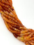 16” Natural Carnelian Heishi Beads, Gemstone Wholesale Beads, Carnelian Smooth Disc Beads
