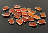 5 Pcs / 10Pcs Natural Carnelian Gemstone Charms, Silver Plated Charms , Wholesale Jewelry Findings, Jewelry Supplies