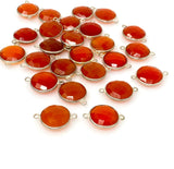 5 Pcs /10 Pcs Natural Carnelian Gemstone Connectors, Silver Plated Connectors , Wholesale Jewelry Findings, Jewelry Supplies, 22x15.75mm