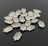 10Pcs / 13 Pcs Rose Quartz Connector, Gemstone Connectors, Wholesale Bulk Jewelry Supplies, 21x11mm - 22x12mm