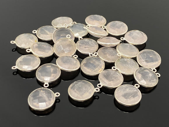 13 Pcs Rose Quartz Charms, Gemstone Charms, Wholesale Bulk Jewelry Supplies, 18.5x15.5mm